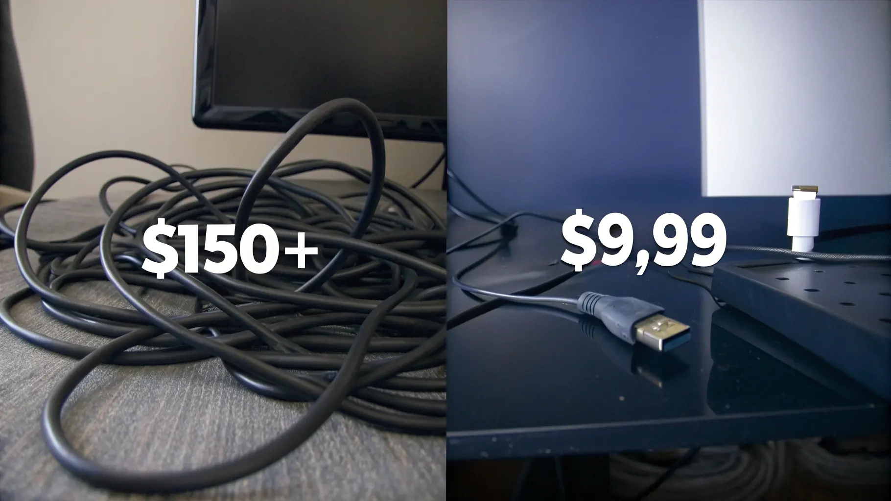 Comparison of a $150+ cable bill with a low-cost IPTV subscription
