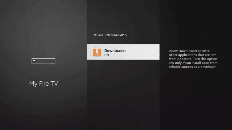Downloader status ON for Unknown Apps